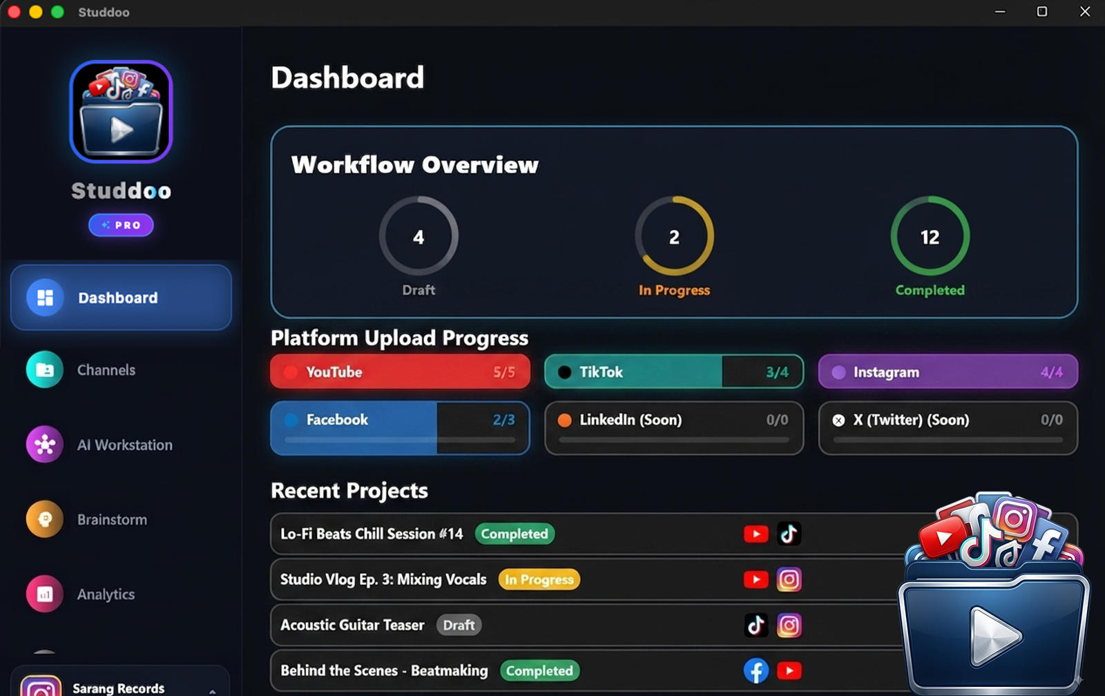 Studdoo Desktop App Dashboard Preview